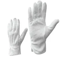 SG Cimdi tekstila ar PVC mikropunktējum, balti 7.izm