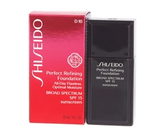 „Shiseido Perfect Refining“ drėkinamasis skystas makiažo pagrindas D10 Golden Brown SPF 15, 30 ml