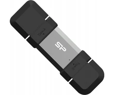Silicon Power dvigubas USB diskas | „Mobile C51“ | 64 GB | USB C / A tipo | Sidabrinis