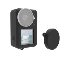 Silikoninis dėklas Puluz skirtas DJI Osmo Action 4/3 su objektyvo dangteliu (juodas)