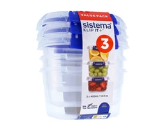 Sistema sistema Frischhaltedosen Set KLIP IT PLUS 3 x 400 ml blau