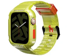 Skinarma apyrankė+Dėklas Saido 2in1 Apple Watch 45/44mm geltonos spalvos neon