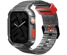 Skinarma apyrankė+Dėklas Saido 2in1 Apple Watch 45/44mm smoke