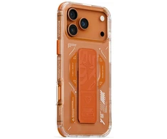 Skinarma Helio dėklas skirtas Apple iPhone 17 Pro Max Magnetic Charging + Grip Stand Oranžinis