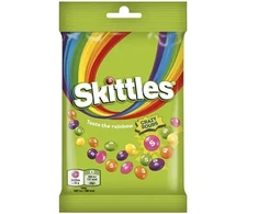 Kramtomieji saldainiai SKITTLES Crazy Sours rūgštūs vaisių skonio traškiame cukraus glajuje, 95 g