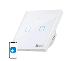 SONOFF T2EU2C-TX išmanus liečiamas wifi šviesos jungiklis 2 mygtukų