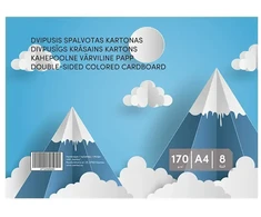 Smlt Dvipusis spalvotas kartonas , A4, 8 lapai, 170 g/m²