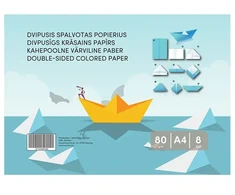Smlt Krāsains papīrs, divpusējs, A4, 8 loksnes, 80gsm