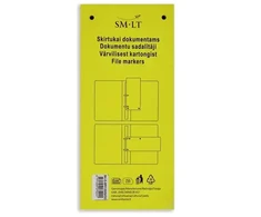 Smlt Sadalītājs dokumentiem, 11x23.5 cm, divpusējs krāsains kartons, 100 gab., dzeltena krāsā