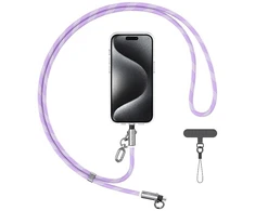 Virvelė telefonui su įkrovimo kabeliu Usams SJ746 30W USB-C į Lightning 1.2m violetinės spalvos