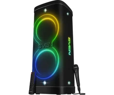 Speaker Party Box SVEN PS-1250, juodas (300W, TWS, IPx4, Bluetooth, FM, USB, Micro SD, LED-display, 13500mAh)