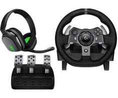 Komplektas: žaidimų vairas Logitech G920 + Ausinės ASTRO A10 Baltas (Skirta Xbox ir PC) 991-000487