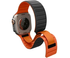Spigen „Athlex Air M“ išmaniojo laikrodžio dėklas „Apple Watch“ 8/9/10/11/SE/Ultra (44/45/46/49 mm) | juodas/oranžinis