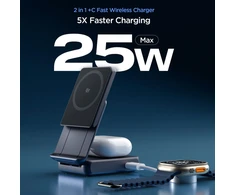 Įkroviklis Spigen Essential MagSafe 2-in-1+C Wireless Charger EF302MOQ, juodas