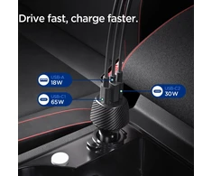 Spigen Essential 113W automobilinis įkroviklis EV1133, juodas