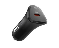Juodas 30W 1xUSB-C automobilinis įkroviklis „Spigen Essential EV301”