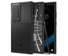 Samsung Galaxy S24 Ultra Spigen Optik Armor dėklas telefonui juodos spalvos