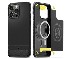 Apple iPhone 15 Pro Max Spigen Rugged Armor MagSafe Matte telefono dėklas juodos spalvos