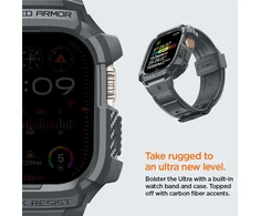 Spigen Rugged Armor Pro – Strap with case for Apple Watch Ultra 49 mm (Dark Pilkas)