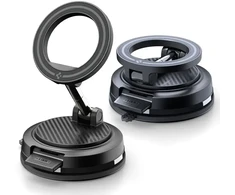 SPIGEN STK100 VACUUMLOCK magnetinis MagSafe prietaisų skydelio laikiklis automobiliui, juodas
