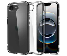 Spigen Ultra Hybrid iPhone 16e dėklas – skaidrus