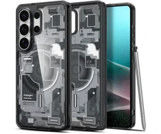 Spigen Ultra Hybrid Mag telefono dėklas su MagSafe palaikymu skirta Samsung Galaxy S26 Ultra (S948), skaidriai juodas