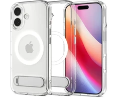 Spigen „Ultra Hybrid S“ telefono dėklas su MagSafe palaikymu, skirtas Apple iPhone 17, permatomas