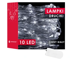 Springos LED girlianda su 10 lempučių, šaltai balta