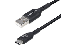 „StarTech“ 1 m USB-A į USB-C kabelė, juoda/laidas, USB 2.0 duomenų perdavimas