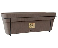 Stefanplast Balcony set with automatic watering system and metal support 50x18x17cm ruda