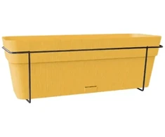 Stefanplast Balcony set with automatic watering system and metal support 50x18x17cm mustard yellow
