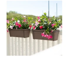 Stefanplast Balcony set with automatic watering system and metal support 50x18x17cm ruda