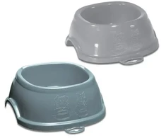 Stefanplast Feed bowl Break 2 0.6L 19x19x7cm assorted pilkas/mėlynas