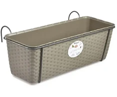 Stefanplast Flower box for balconies with metal holder Natural 50x18x16cm pilkas