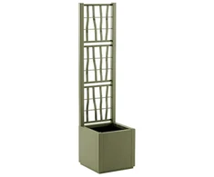 Stefanplast Flower box square with grid Ethica 36x36x140cm žalias