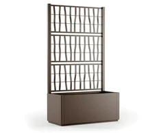 Stefanplast Flower box with grid Ethica 80x36x140cm ruda