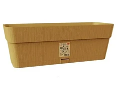 Stefanplast Flower box with tray Ethica 30x13x12cm mustard yellow
