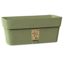 Stefanplast Flower box with tray Ethica 30x13x12cm žalias