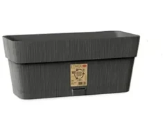 Stefanplast Flower box with tray Ethica 30x13x12cm pilkas