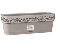 Stefanplast Flower box with tray Gaia 50x18x17cm light pilka