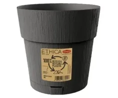 Stefanplast Flower pot with tray Ethica Ø15x15cm pilkas