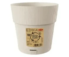 Stefanplast Flower pot with tray Ethica Ø15x15cm baltas