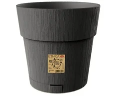 Stefanplast Flower pot with tray Ethica Ø30x29cm pilkas