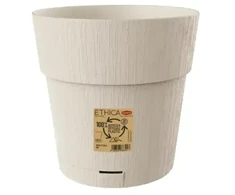 Stefanplast Flower pot with tray Ethica Ø25x25cm baltas