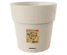 Stefanplast Flower pot with tray Ethica Ø20x19cm baltas