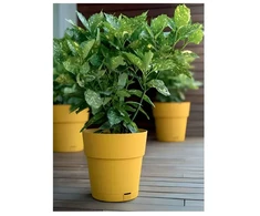 Stefanplast Flower pot with tray Ethica Ø40x39cm mustard yellow