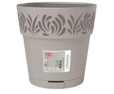 Stefanplast Flower pot with tray Gaia Ø15x15cm light pilka