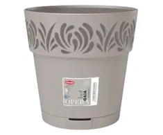 Stefanplast Flower pot with tray Gaia Ø20x19cm light pilka