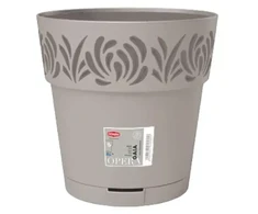 Stefanplast Flower pot with tray Gaia Ø25x25cm light pilka