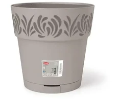 Stefanplast Flower pot with tray Gaia Ø30x29cm light pilka